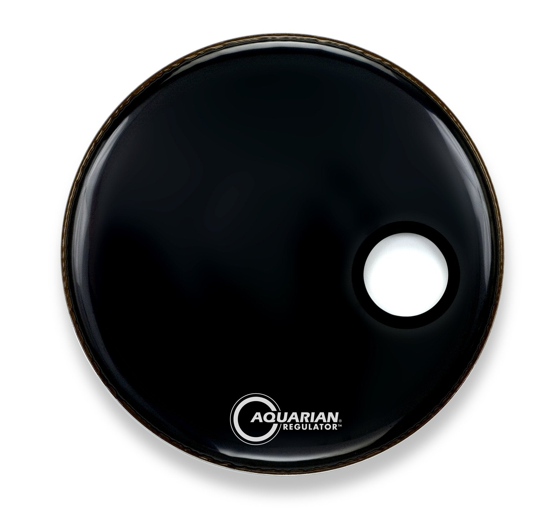 Regulator RSM Offset Hole Gloss Black with Tom Hoop Aquarian drumhead