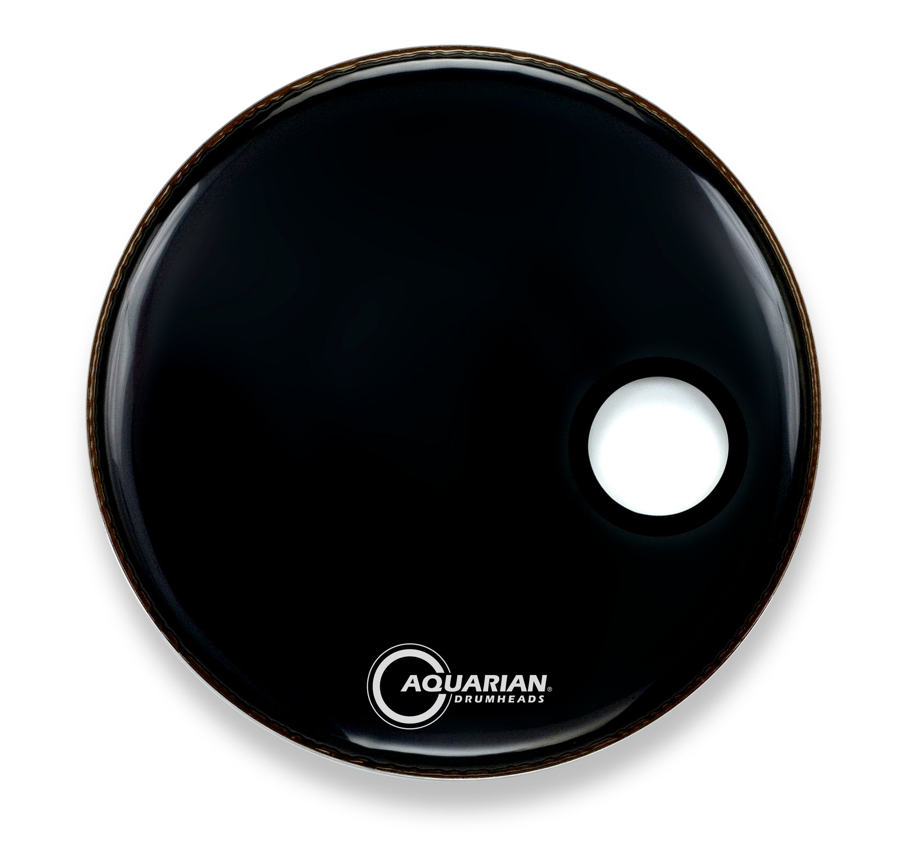 Small Offset Port Resonant Gloss Black Aquarian drumhead