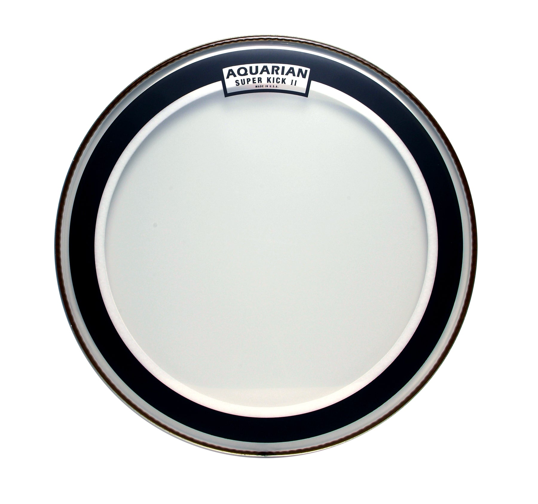 Super Kick II Clear with Tom Hoop Aquarian drumhead