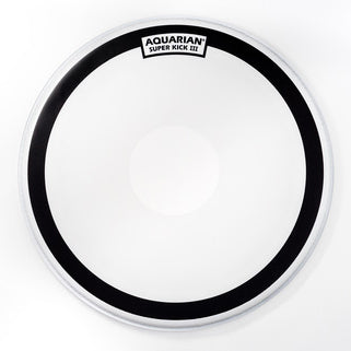Super Kick III Texture Coated with Power Dot-WHITE Aquarian drumhead